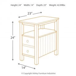 Ashley Furniture Tables Ezmonei - Black/gray - Chair Side End Table