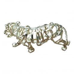 Moe's Home Collection Tiger Stripes Statue Small Pewter