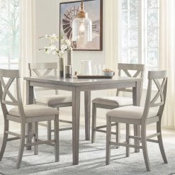 Ashley Furniture Tables Parellen - Gray - Square Drm Counter Table