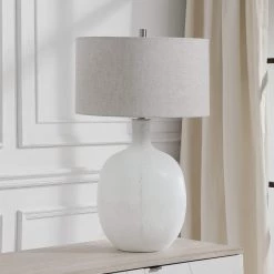 Uttermost Whiteout Mottled Glass Table Lamp