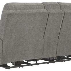 Ashley Furniture Reclining Furniture Mouttrie - Smoke - Pwr Rec Loveseat/con/adj Hdrst