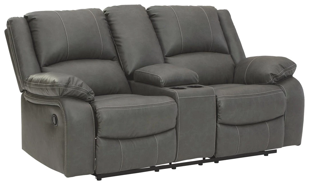 Ashley Furniture Calderwell - Gray - Dbl Rec Loveseat W/console 3 Ashley Furniture Calderwell - Gray - Dbl Rec Loveseat W/console