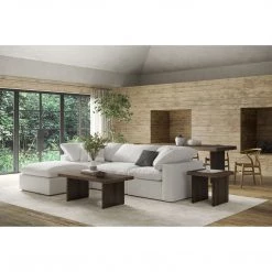 Moe's Home Collection Sectional Pieces Terra Condo Corner Chair Livesmart Fabric Cream