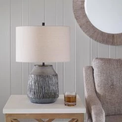 Uttermost Neolithic Blue-Gray Table Lamp Accessories