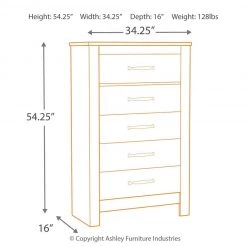 Ashley Furniture Bellaby - Whitewash - Five Drawer Chest Chests 16 Ashley Furniture Bellaby - Whitewash - Five Drawer Chest Chests