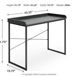 Ashley Furniture Yarlow - Black - Home Office Desk - Crossback Desks