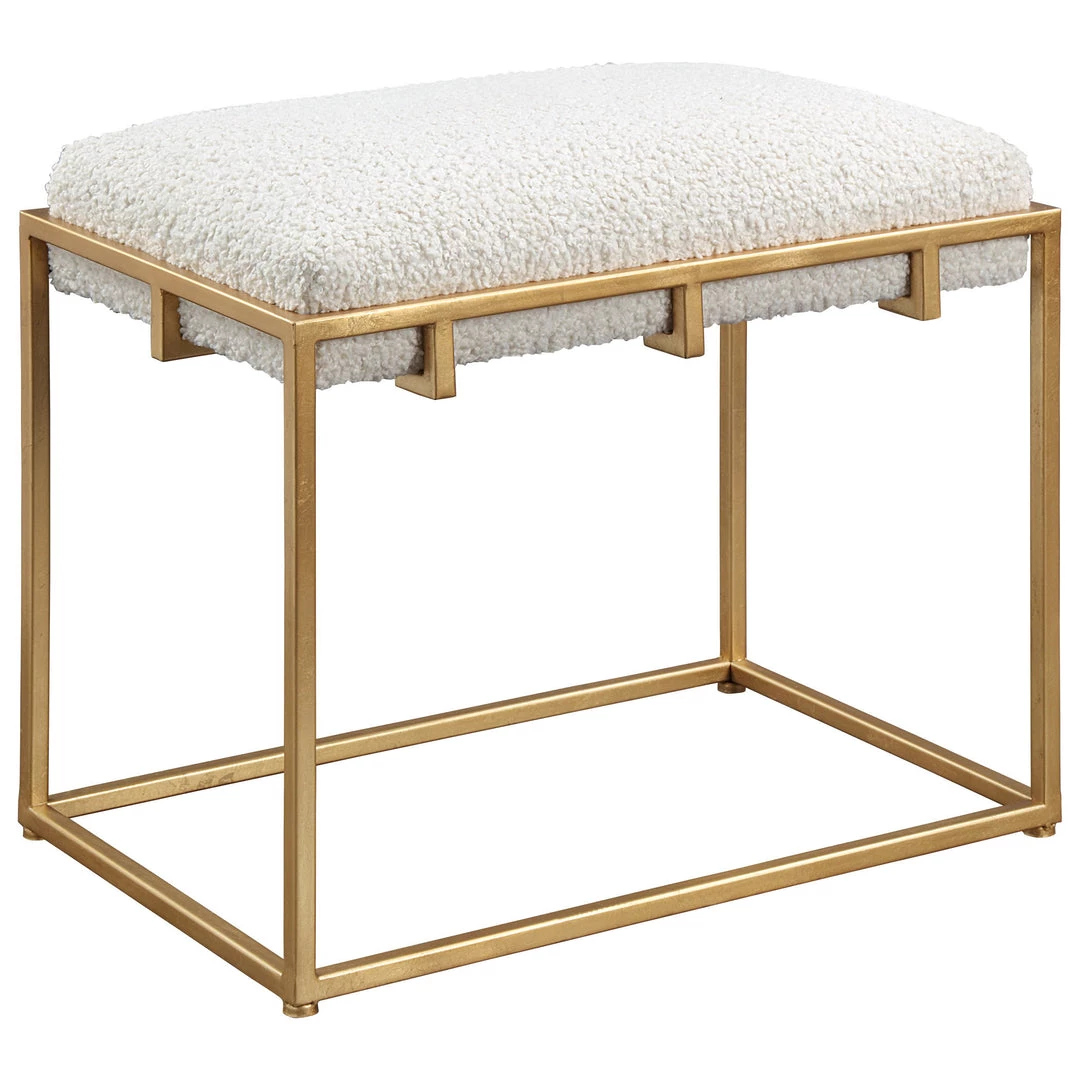 Uttermost Paradox Small Gold & White Shearling Bench 7 Uttermost Paradox Small Gold & White Shearling Bench