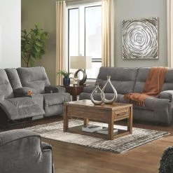Signature Design By Ashley® Coombs - Charcoal - 3 Pc. - Power Sofa, Loveseat, Recliner