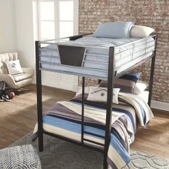 Ashley Furniture Beds Dinsmore - Black/gray - Twin/twin Bunk Bed W/ladder
