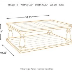 Ashley Furniture Mallacar - Black - Rectangular Cocktail Table