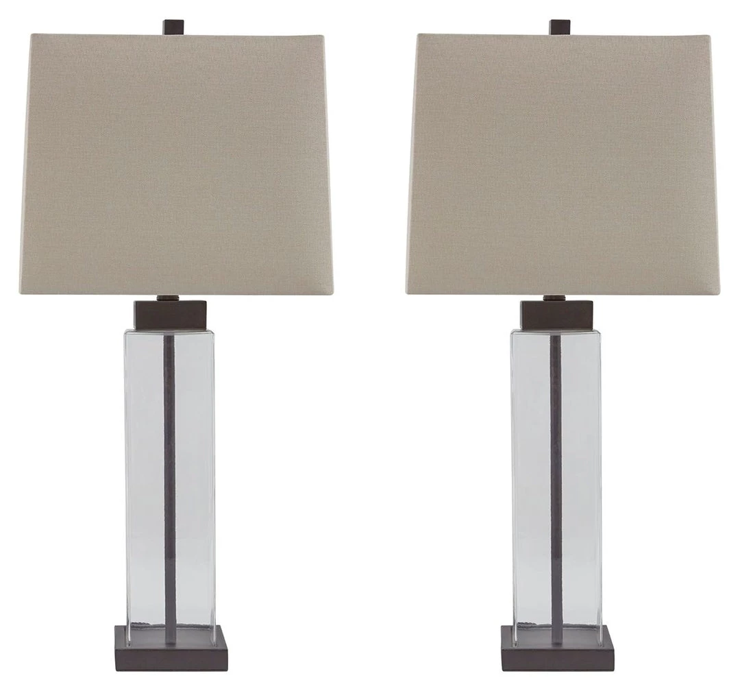 Ashley Furniture Alvaro - Clear/bronze Finish - Glass Table Lamp (2/cn) 3 Ashley Furniture Alvaro - Clear/bronze Finish - Glass Table Lamp (2/cn)