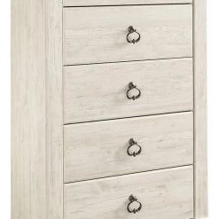 Ashley Furniture Willowton - Brown / Beige / White - Five Drawer Chest Chests