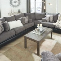 Signature Design By Ashley® Millingar - Smoke - 4 Pc. - Sofa 3 Pc Sectional, Rocker Recliner