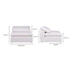Moe's Home Collection Clay Slipper Chair Livesmart Fabric White 13 Moe's Home Collection Clay Slipper Chair Livesmart Fabric White