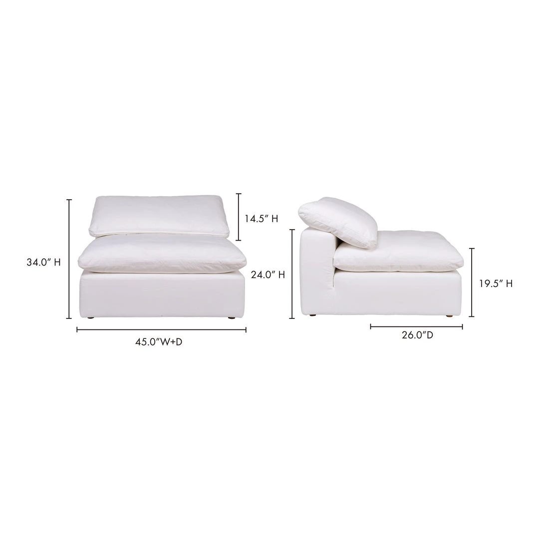 Moe's Home Collection Clay Slipper Chair Livesmart Fabric White 7 Moe's Home Collection Clay Slipper Chair Livesmart Fabric White