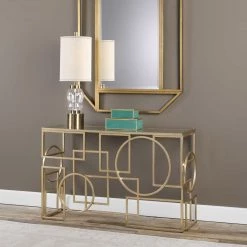 Tables Uttermost Metria Gold Console Table