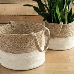 Ashley Furniture Parrish - Natural/white - Basket Set (2/cn) Table Decor