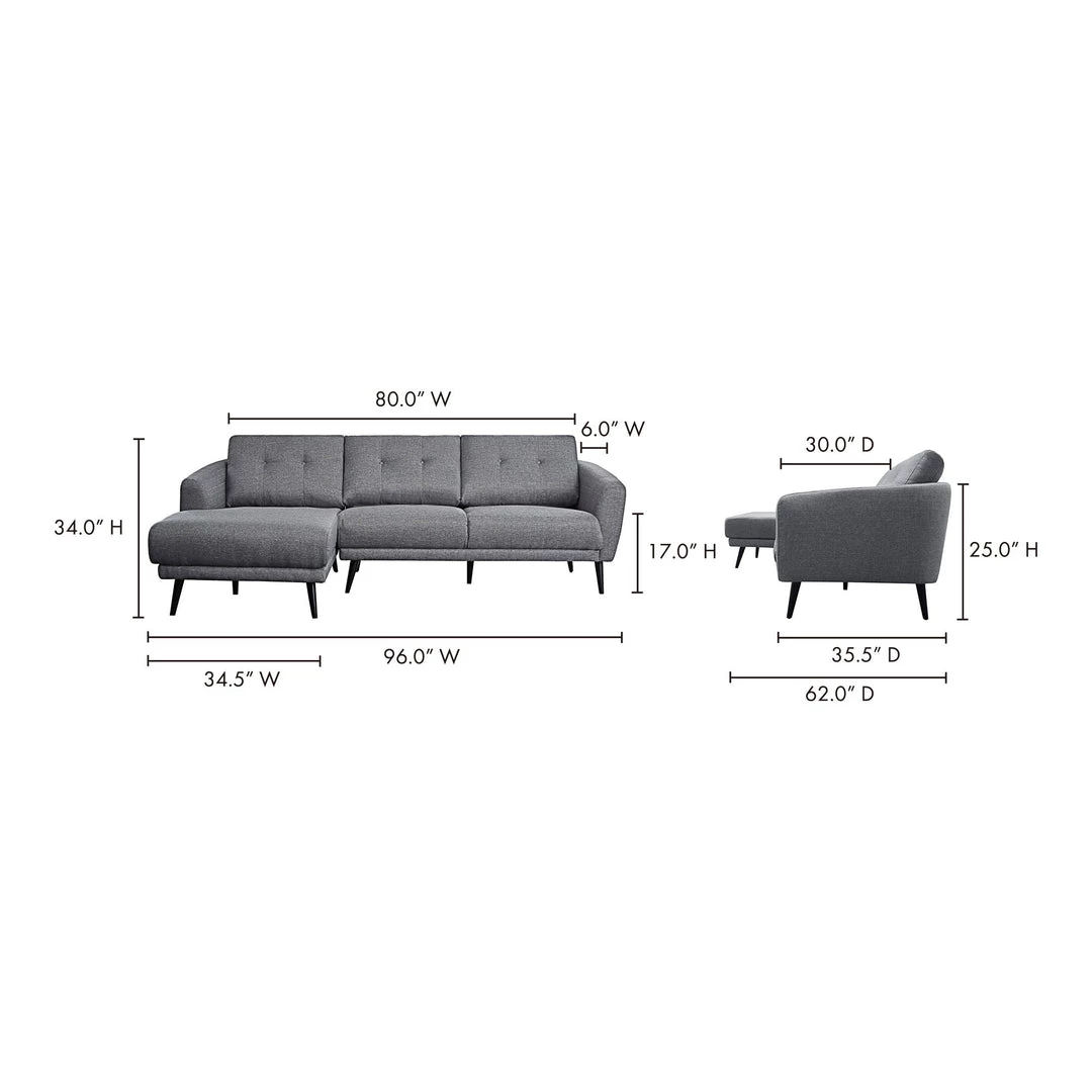 Moe's Home Collection Carson Sectional Grey Left Sectionals 8 Moe's Home Collection Carson Sectional Grey Left Sectionals
