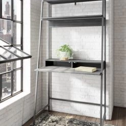 Ashley Furniture Yarlow - Black - Home Office Desk And Shelf