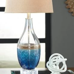 Ashley Furniture Johanna - Superior Qulity Clear - Glass Table Lamp (2/CN)
