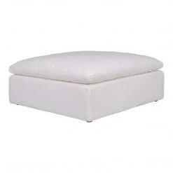 Moe's Home Collection Ottomans Clay Ottoman Livesmart Fabric White