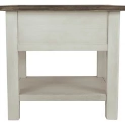 Ashley Furniture Bolanburg - White / Brown / Beige - Chair Side End Table - Door