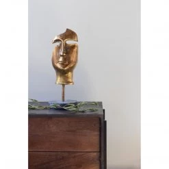 Moe's Home Collection Golden Mask On Stand Table Decor