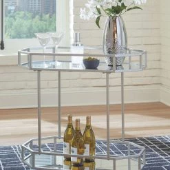 Ashley Furniture Kadinburg - Silver Finish - Bar Cart