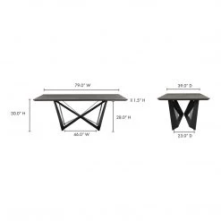 Moe's Home Collection Brolio Dining Table Charcoal Tables