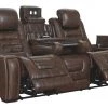 Signature Design By Ashley® Sofas Game - Bark - Pwr Rec Sofa With Adj Headrest