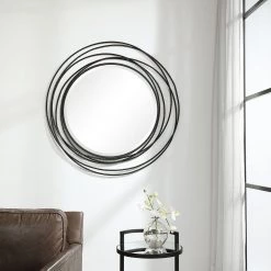 Accessories Uttermost Whirlwind Black Round Mirror