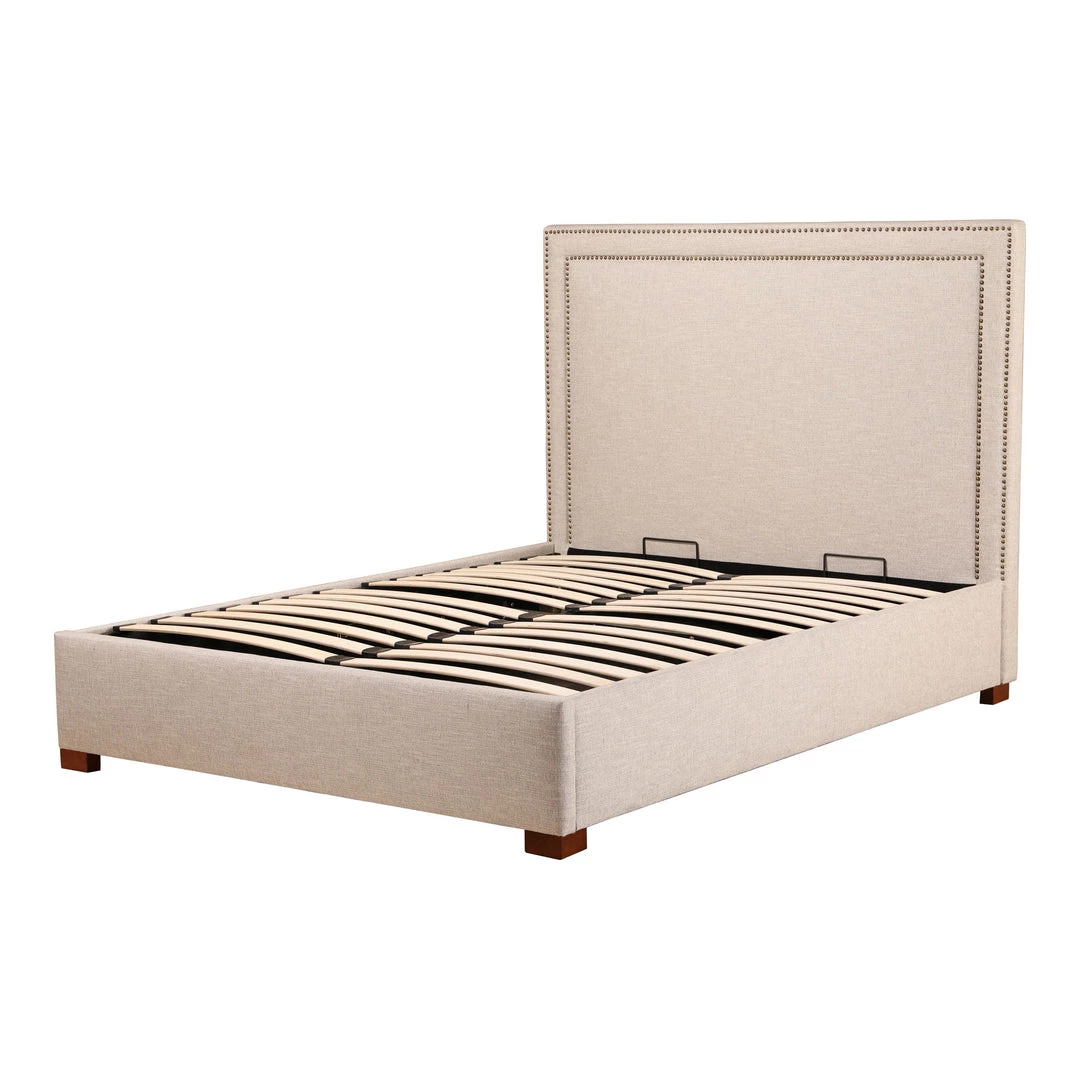 Moe's Home Collection Beds Kenzo Storage Bed Queen Ecru 6 Moe's Home Collection Beds Kenzo Storage Bed Queen Ecru