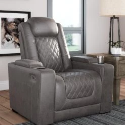 Ashley Furniture Hyllmont - Gray - Pwr Recliner/adj Headrest Reclining Furniture