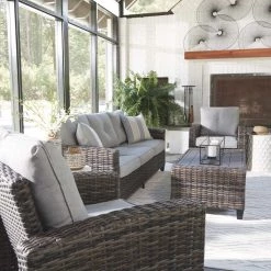 Ashley Furniture Cloverbrooke - Gray - Sofa/chairs/table Set (4/cn) Outdoor Sets