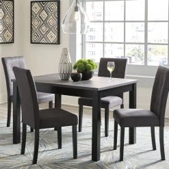 Ashley Furniture Garvine - Black / Gray - Rect Drm Table Set (5/cn)