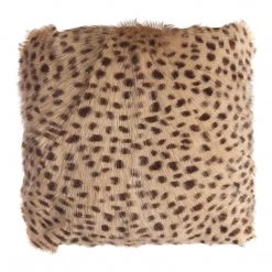 Moe's Home Collection Spotted Goat Fur Pouf Cream Accessories