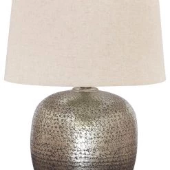 Ashley Furniture Magalie - Antique Silver Finish - Metal Table Lamp (1/cn)