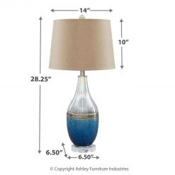 Ashley Furniture Johanna - Superior Qulity Clear - Glass Table Lamp (2/CN)