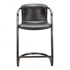 Moe's Home Collection Stools Freeman Counter Stool Onyx Black Leather -m2