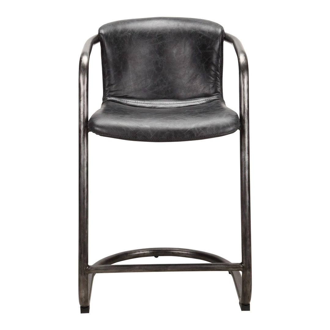 Moe's Home Collection Stools Freeman Counter Stool Onyx Black Leather -m2 3 Moe's Home Collection Stools Freeman Counter Stool Onyx Black Leather -m2