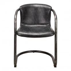 Moe's Home Collection Freeman Dining Chair Onyx Black Leather -m2 Chairs