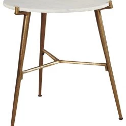 Ashley Furniture Tables Chadton - White/gold Finish - Accent Table