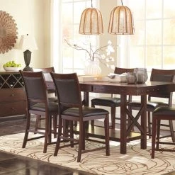 Ashley Furniture Collenburg - Dark Brown - Upholstered Barstool (2/cn)