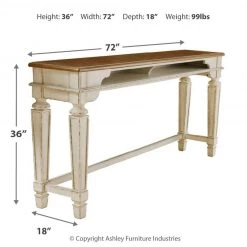 Ashley Furniture Realyn - White - Long Counter Table Tables 14 Ashley Furniture Realyn - White - Long Counter Table Tables