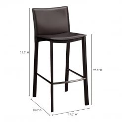 Moe's Home Collection Panca Counter Stool 26" Dark Brown 7 Moe's Home Collection Panca Counter Stool 26