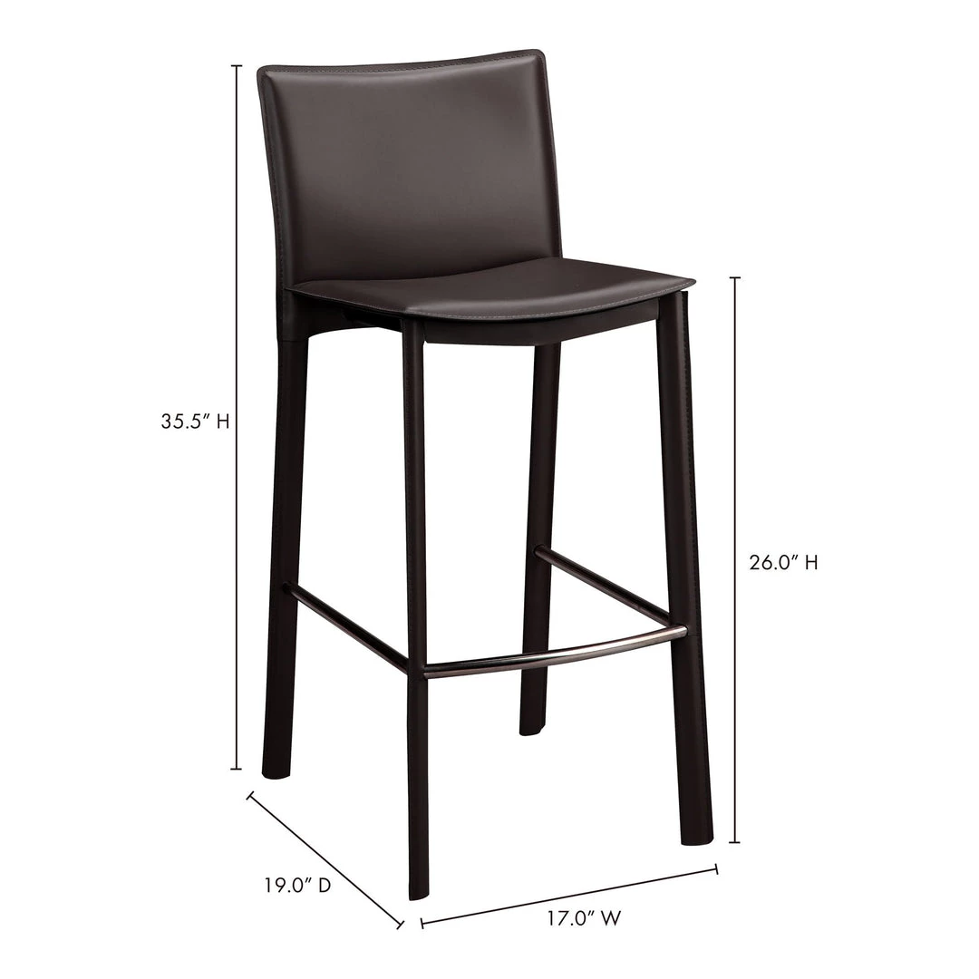 Moe's Home Collection Panca Counter Stool 26" Dark Brown 5 Moe's Home Collection Panca Counter Stool 26" Dark Brown