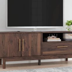 Ashley Furniture Calverson - Mocha - Medium Tv Stand - Medium