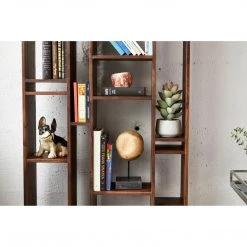 Moe's Home Collection Round Teak Ball On Black Marble Base Medium