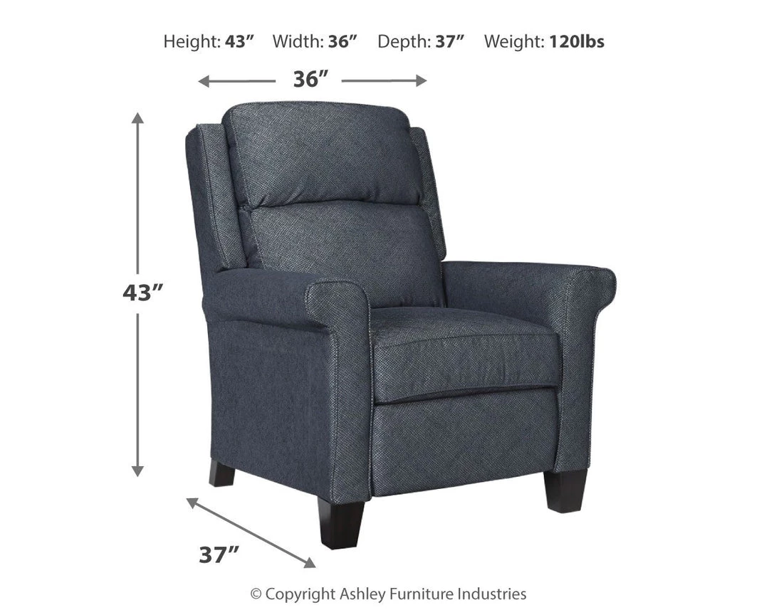 Ashley Furniture Imbler - Denim - Low Leg Power Recliner 5 Ashley Furniture Imbler - Denim - Low Leg Power Recliner