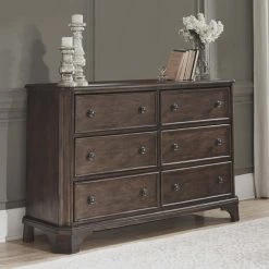 Signature Design By Ashley® Bedroom Sets Adinton - Brown - 7 Pc. - Dresser, Mirror, California King Panel Bed With 2 Storage Drawers, 2 Nightstands